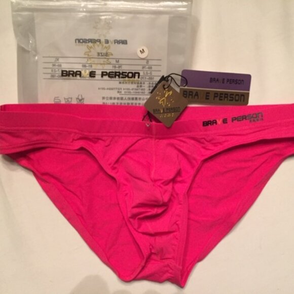 Brave Person  Swim Bikini Brief - Rose Pink -  Contoured Pouch - Picture 3 of 13